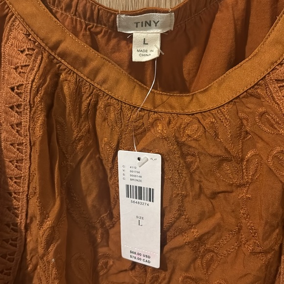 NWT Anthropologie embroidered tank with lace straps and rope tie - Picture 9 of 9